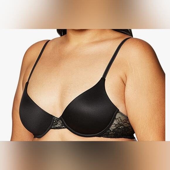 Maidenform Underwire Bra Size 36D Black Lace Comfort Demi - Picture 1 of 6